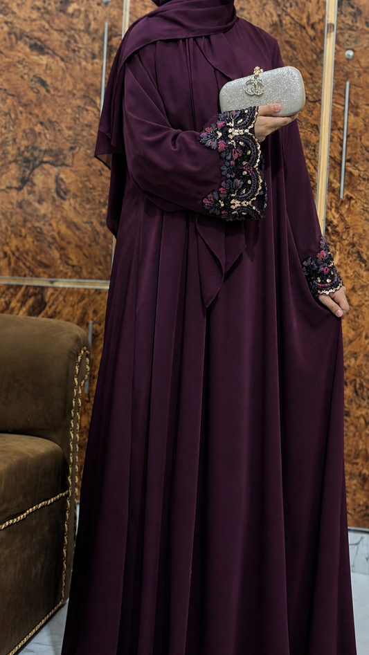 Plum Fleur Abaya