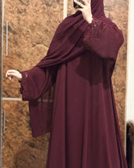 Maroon Statement Abaya