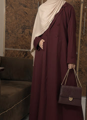 Maroon Regent Coat Abaya