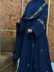 Rosette Abaya - Navy Blue