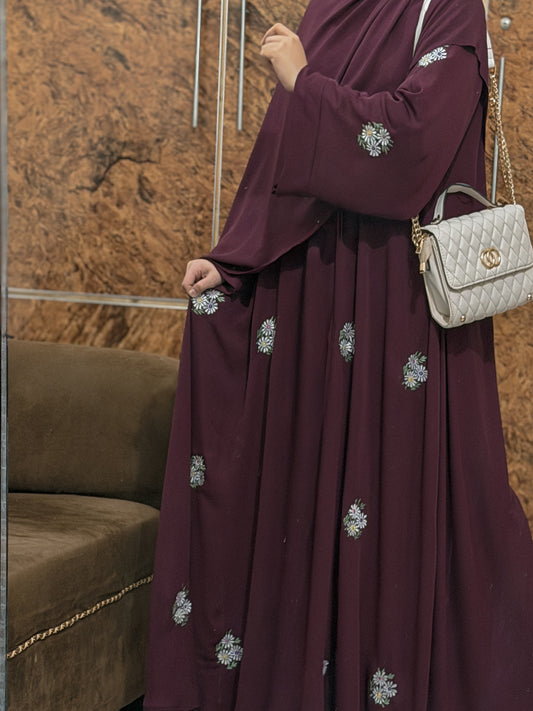 Bloom Abaya – Plum Color