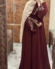 Maroon Luxe Abaya