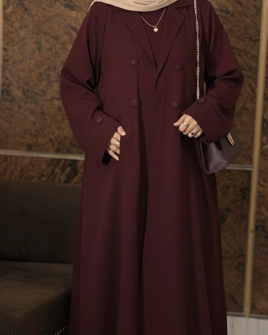 Maroon Regent Coat Abaya
