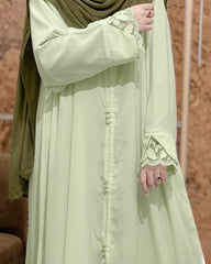Sage Green - Lace Sleeves Abaya