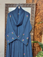 Midnight Bloom Abaya – TEAL