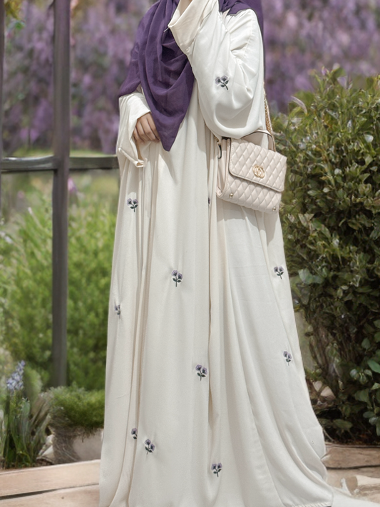 Blossom Abaya – Ivory