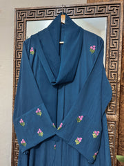 Midnight Bloom Abaya – TEAL