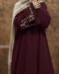 Maroon Luxe Abaya