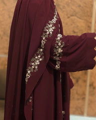 Rosette Abaya - Maroon