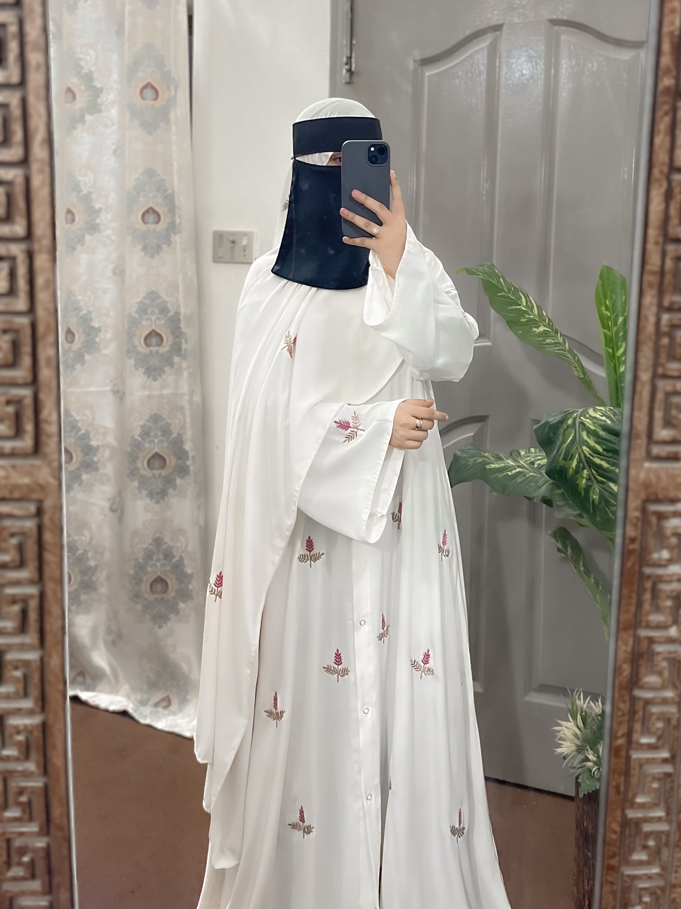White Leaf Abaya