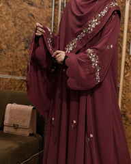 Rosette Abaya - Maroon