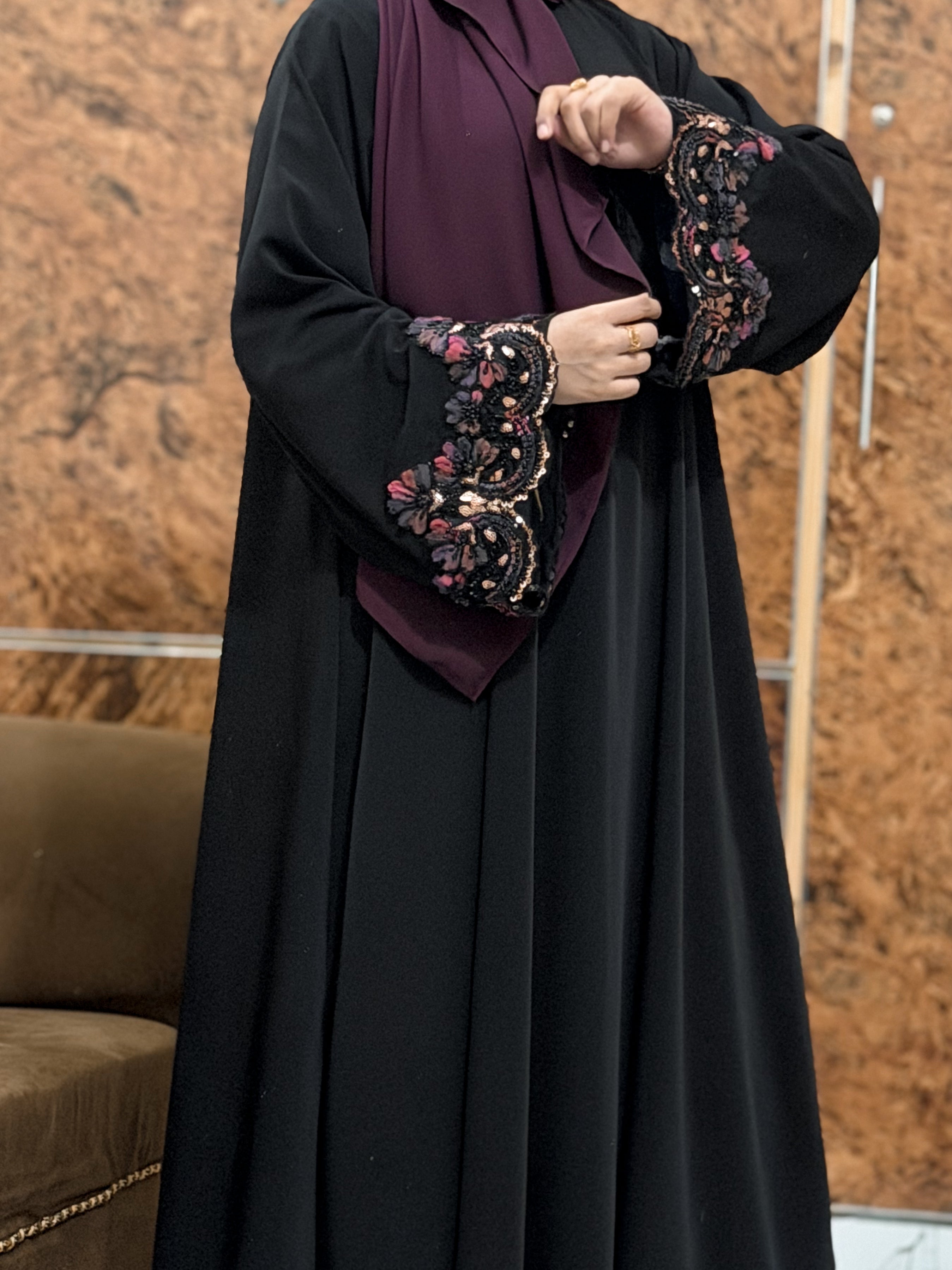 Noir Fleur Abaya