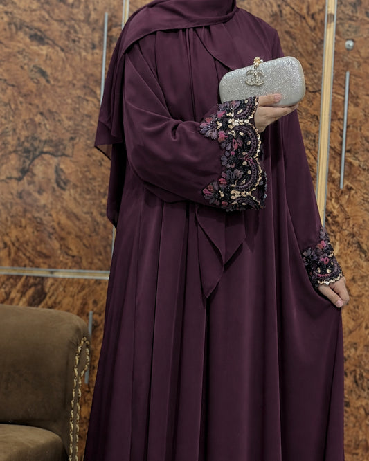 Plum Fleur Abaya