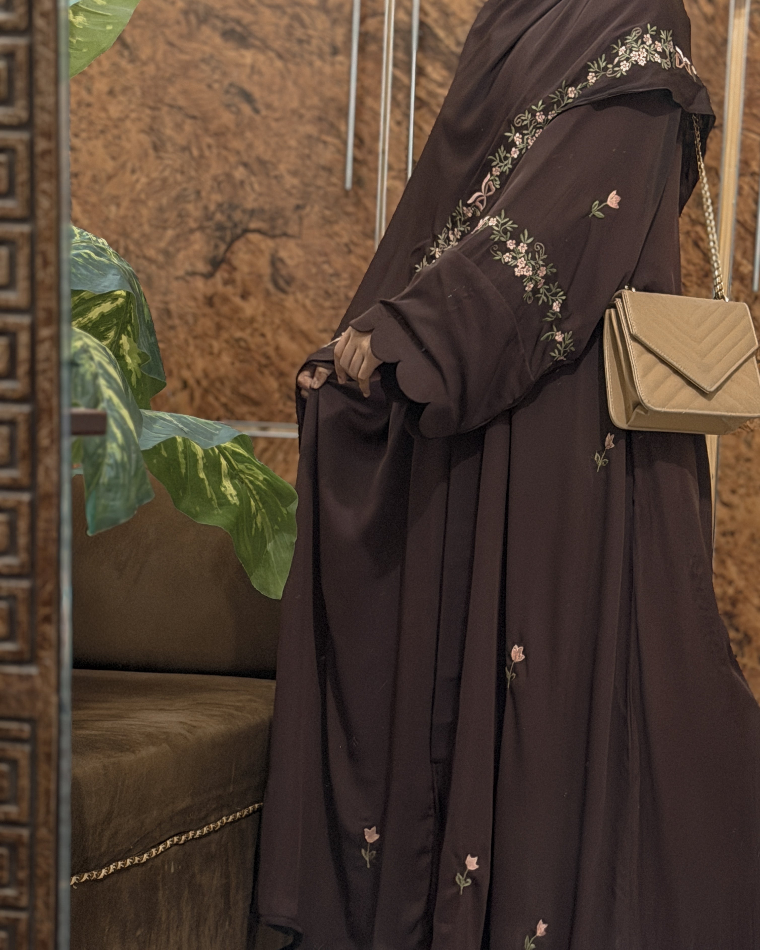 Rosette Abaya - Brown