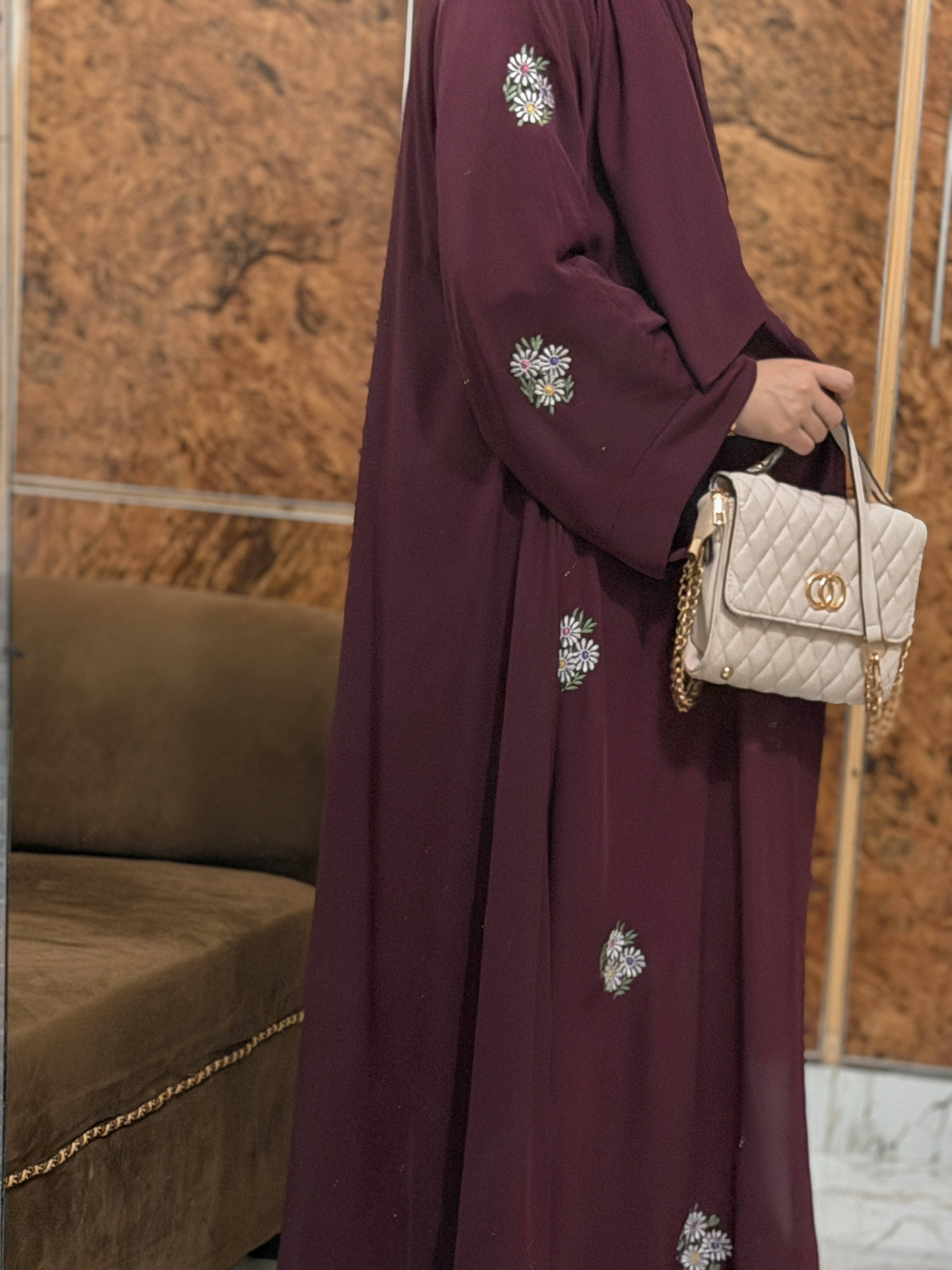 Bloom Abaya – Plum Color