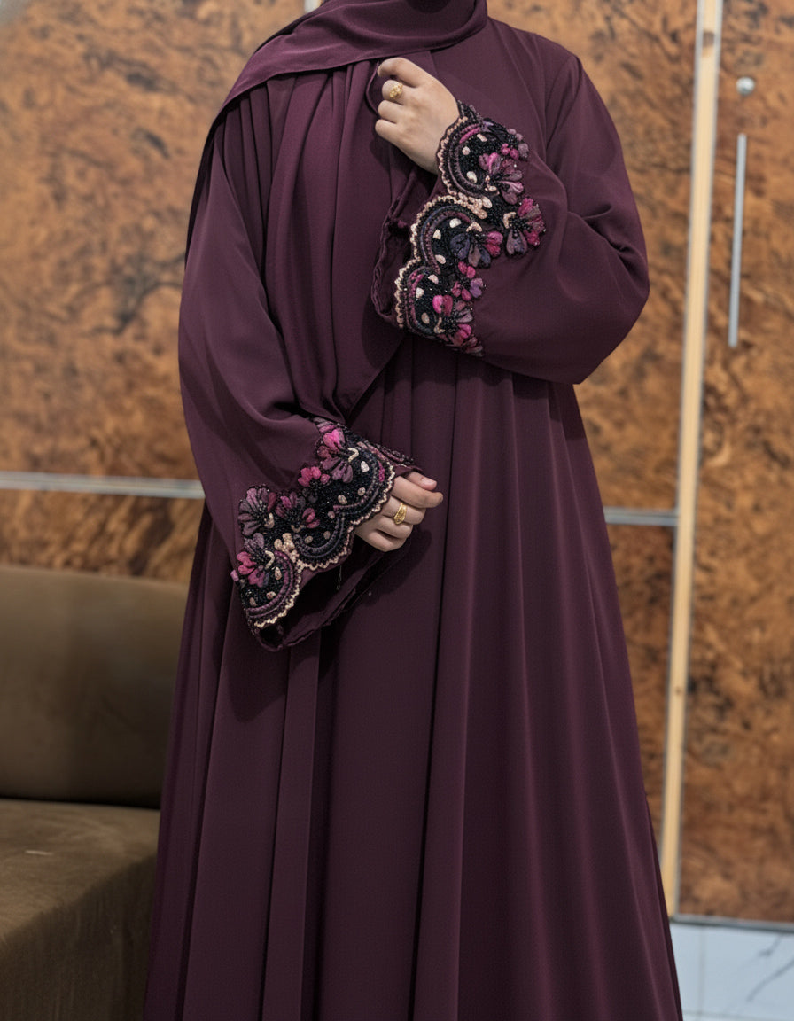Plum Fleur Abaya