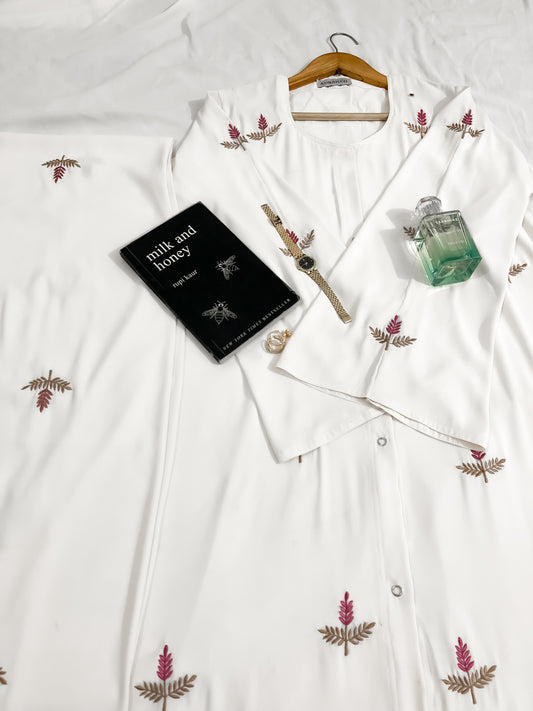 White Leaf Abaya
