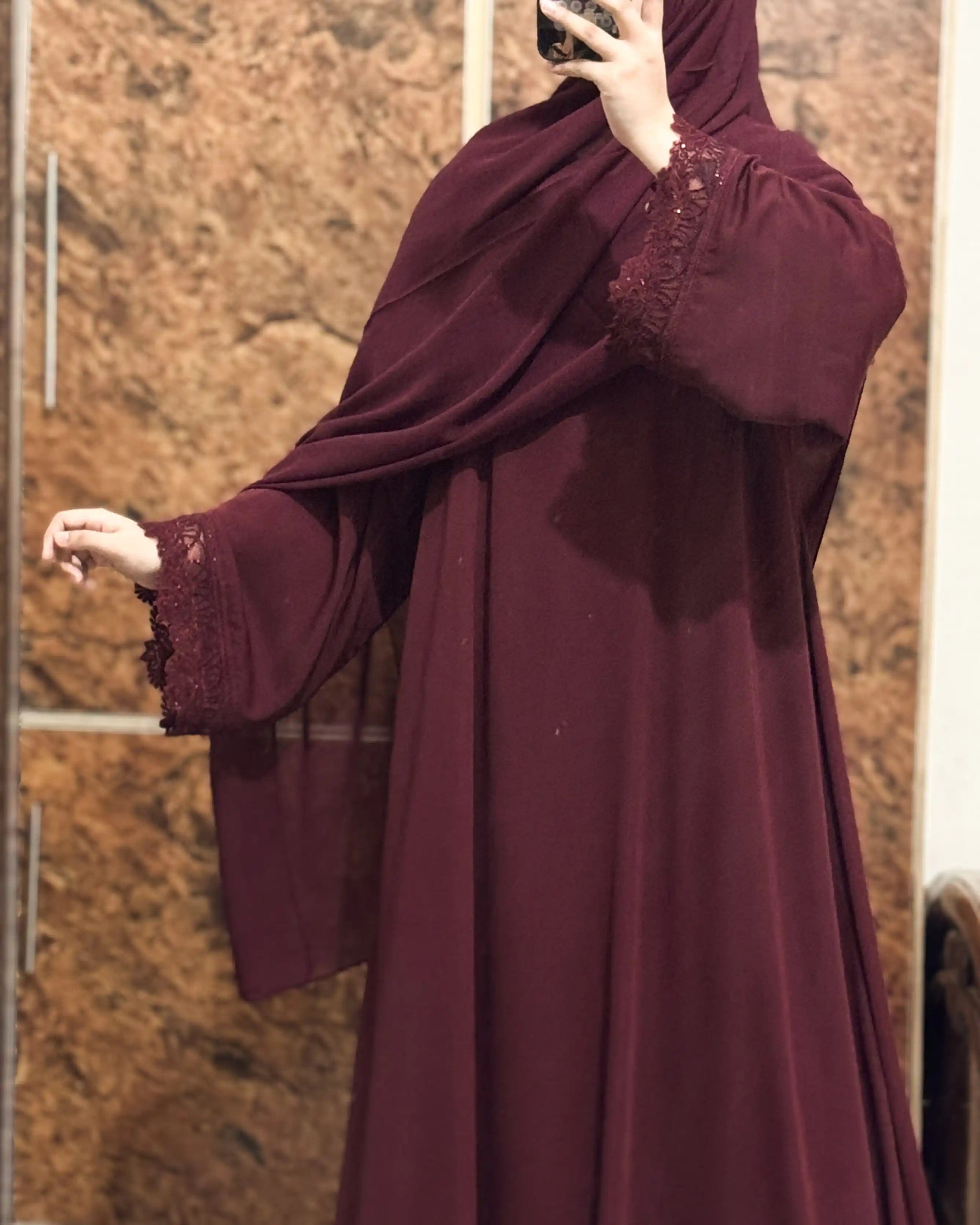 Maroon Statement Abaya