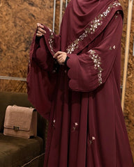 Rosette Abaya - Maroon