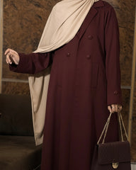 Maroon Regent Coat Abaya