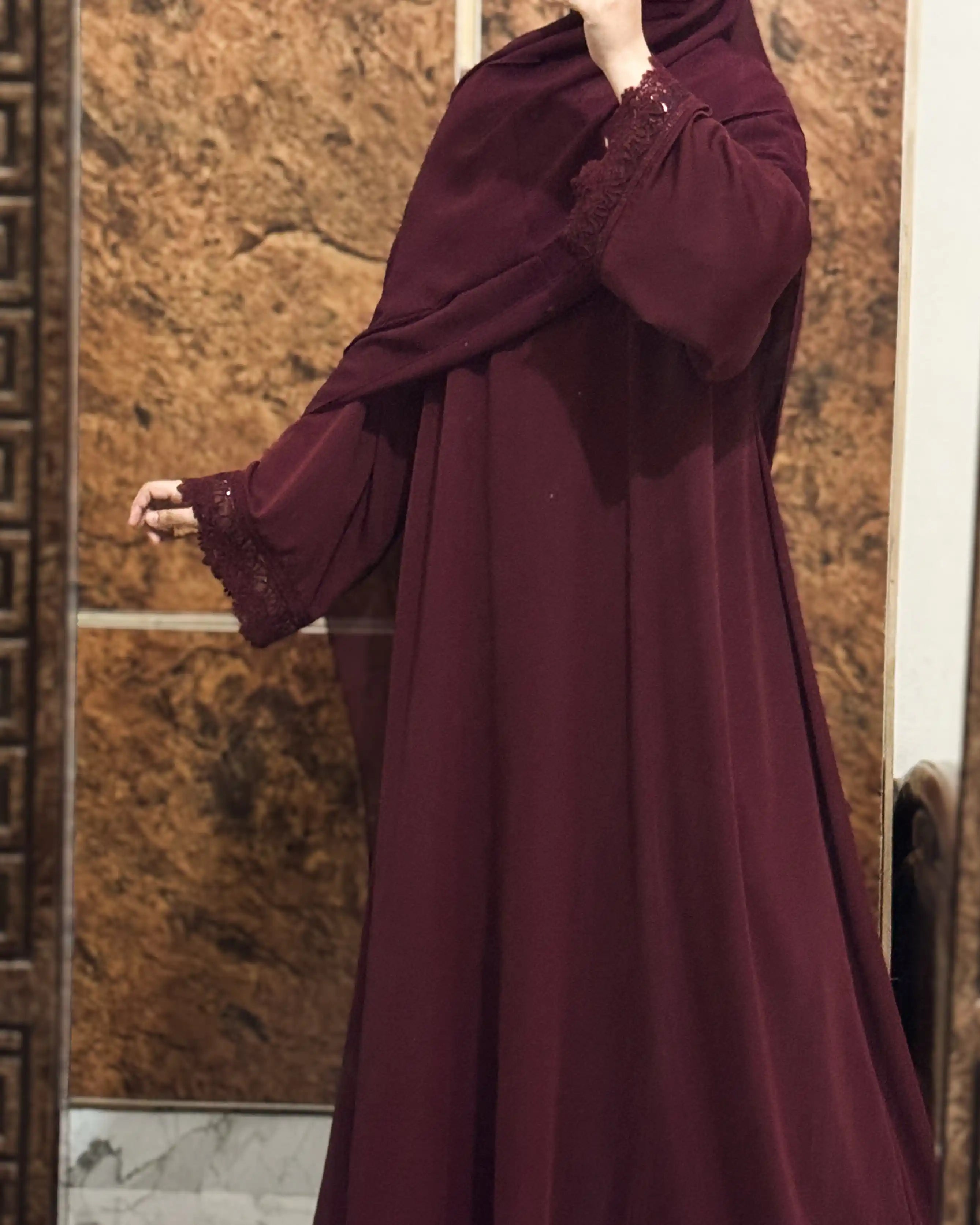 Maroon Statement Abaya