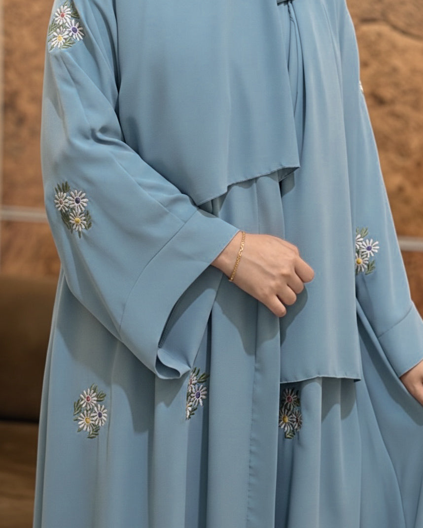 Azure Bloom Abaya
