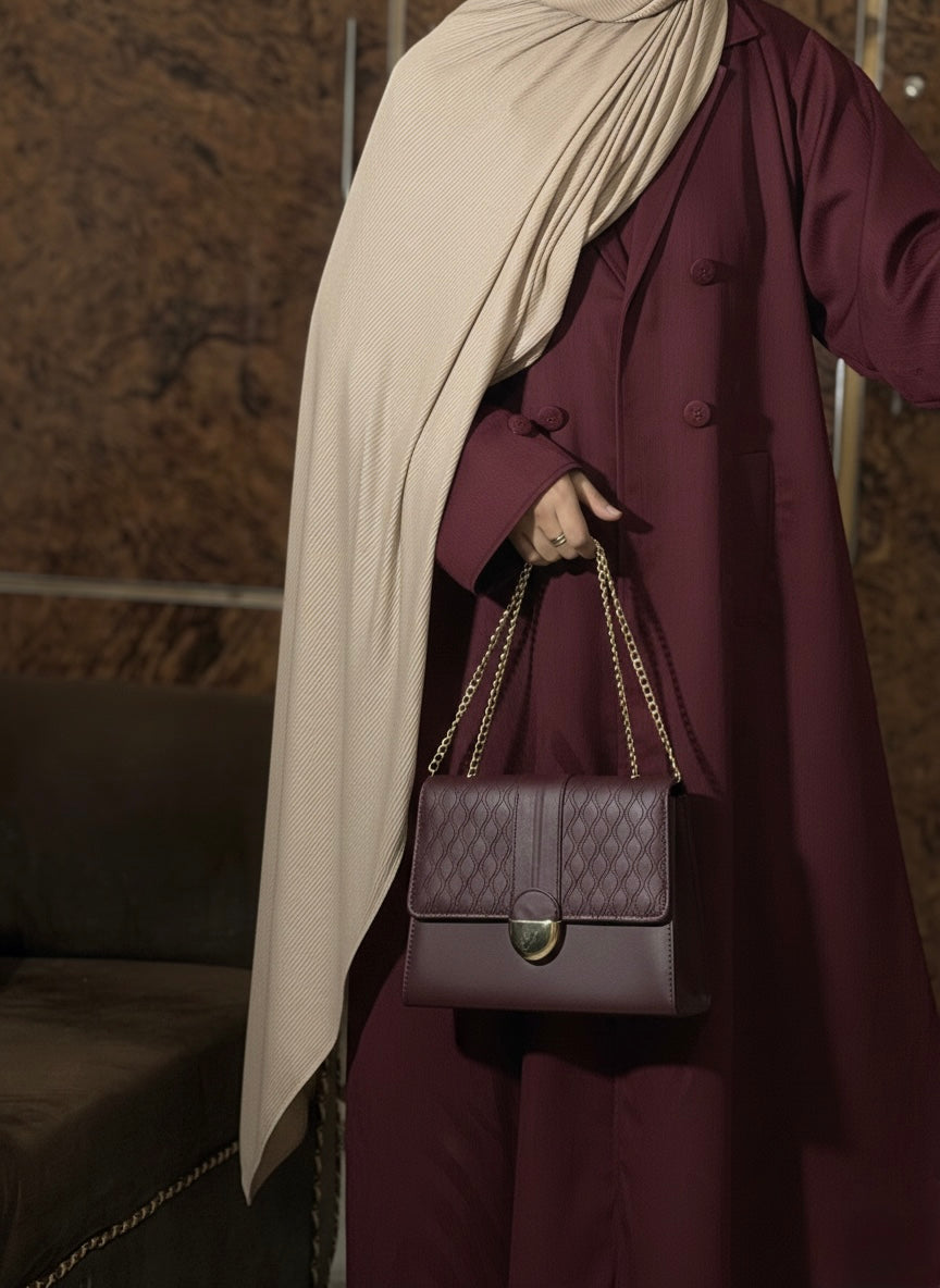Maroon Regent Coat Abaya