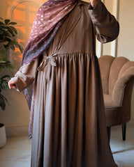 Striped Muse Abaya - Earthy Tone