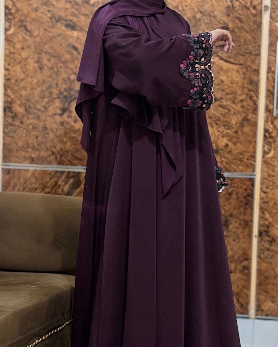 Plum Fleur Abaya