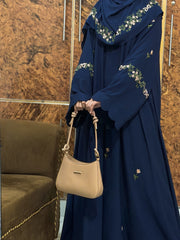 Rosette Abaya - Navy Blue