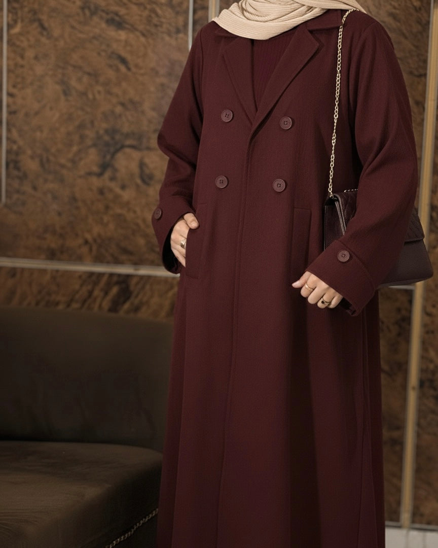 Maroon Regent Coat Abaya