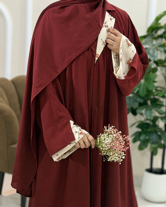 Mahogany Floral Abaya