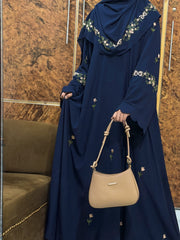 Rosette Abaya - Navy Blue