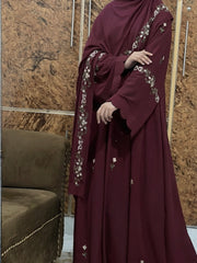 Rosette Abaya - Maroon