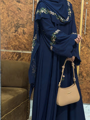 Rosette Abaya - Navy Blue