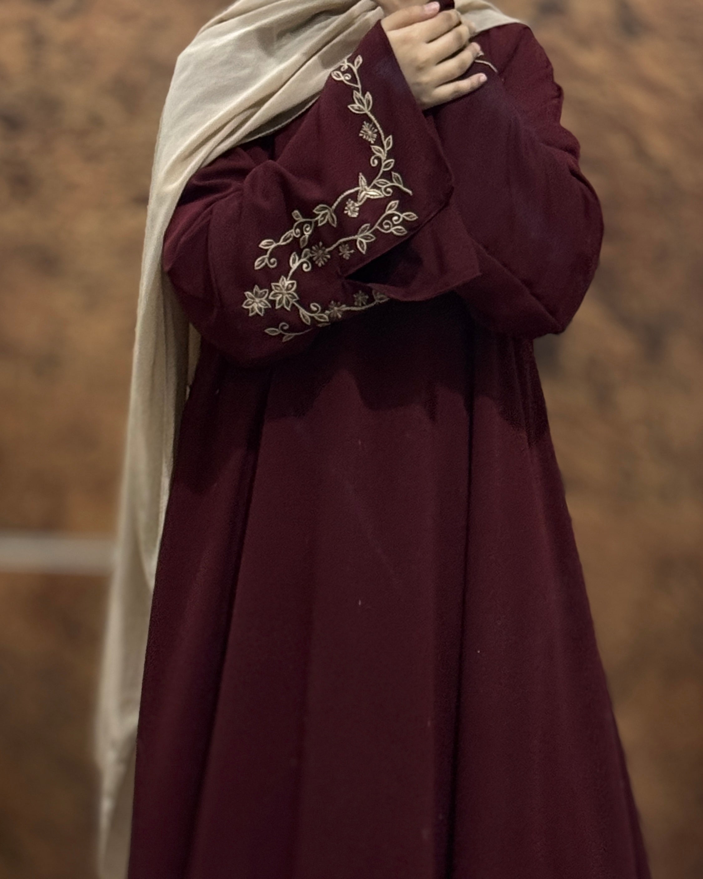Maroon Luxe Abaya