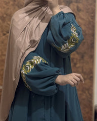 Serene Olive Abaya - Teal