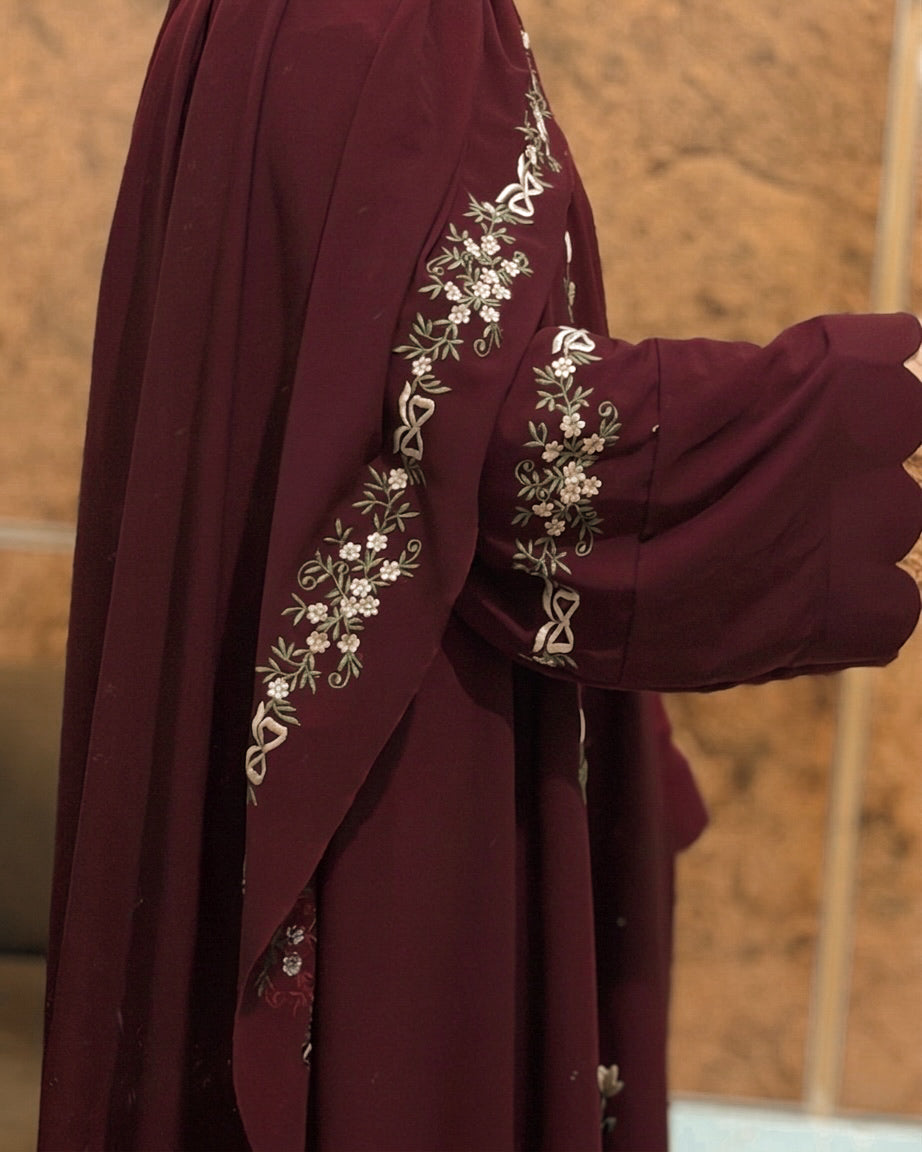 Rosette Abaya - Maroon