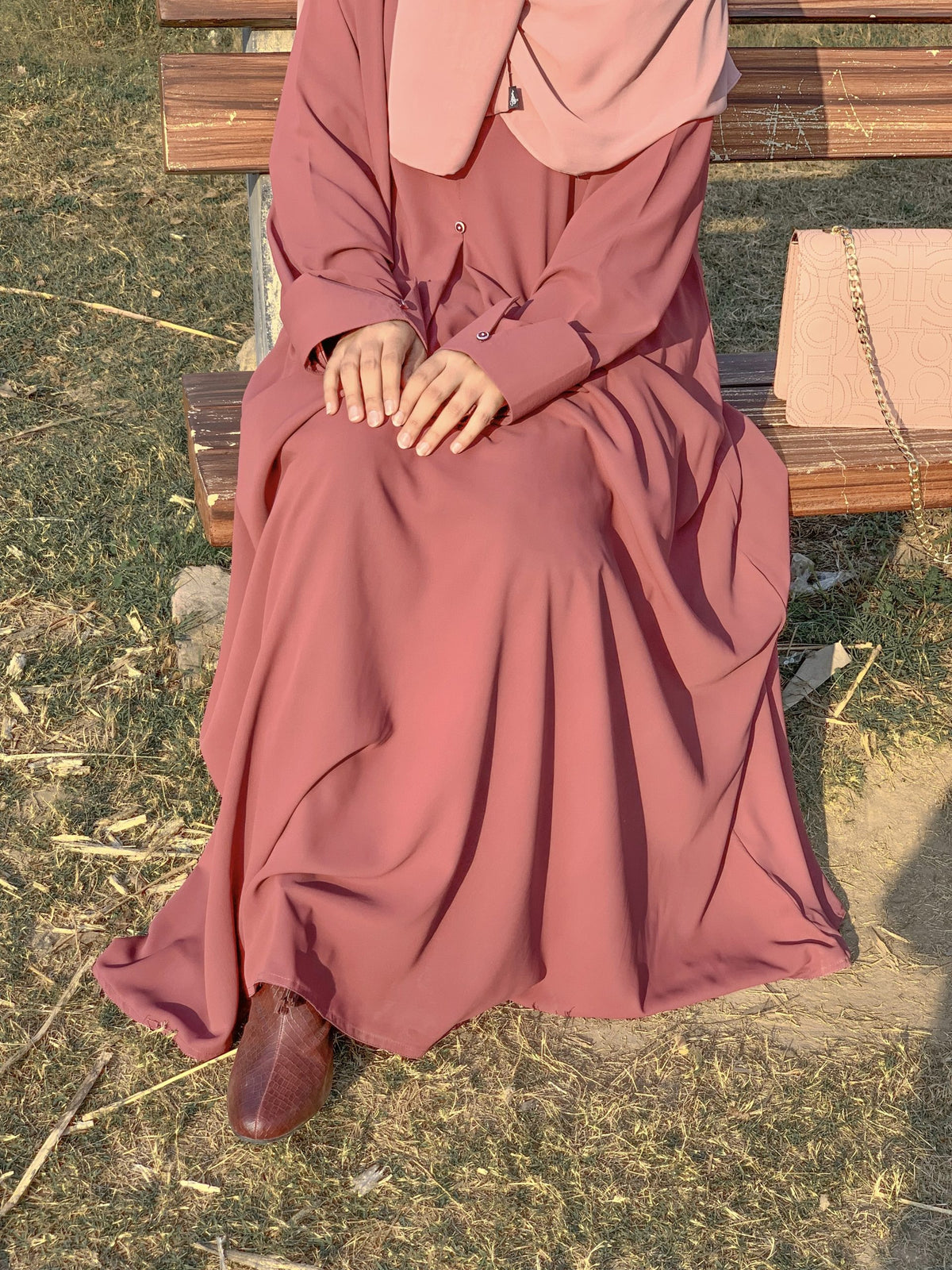 Flowy Abaya – Mauve Pink