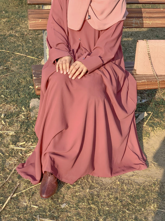 Flowy Abaya – Mauve Pink