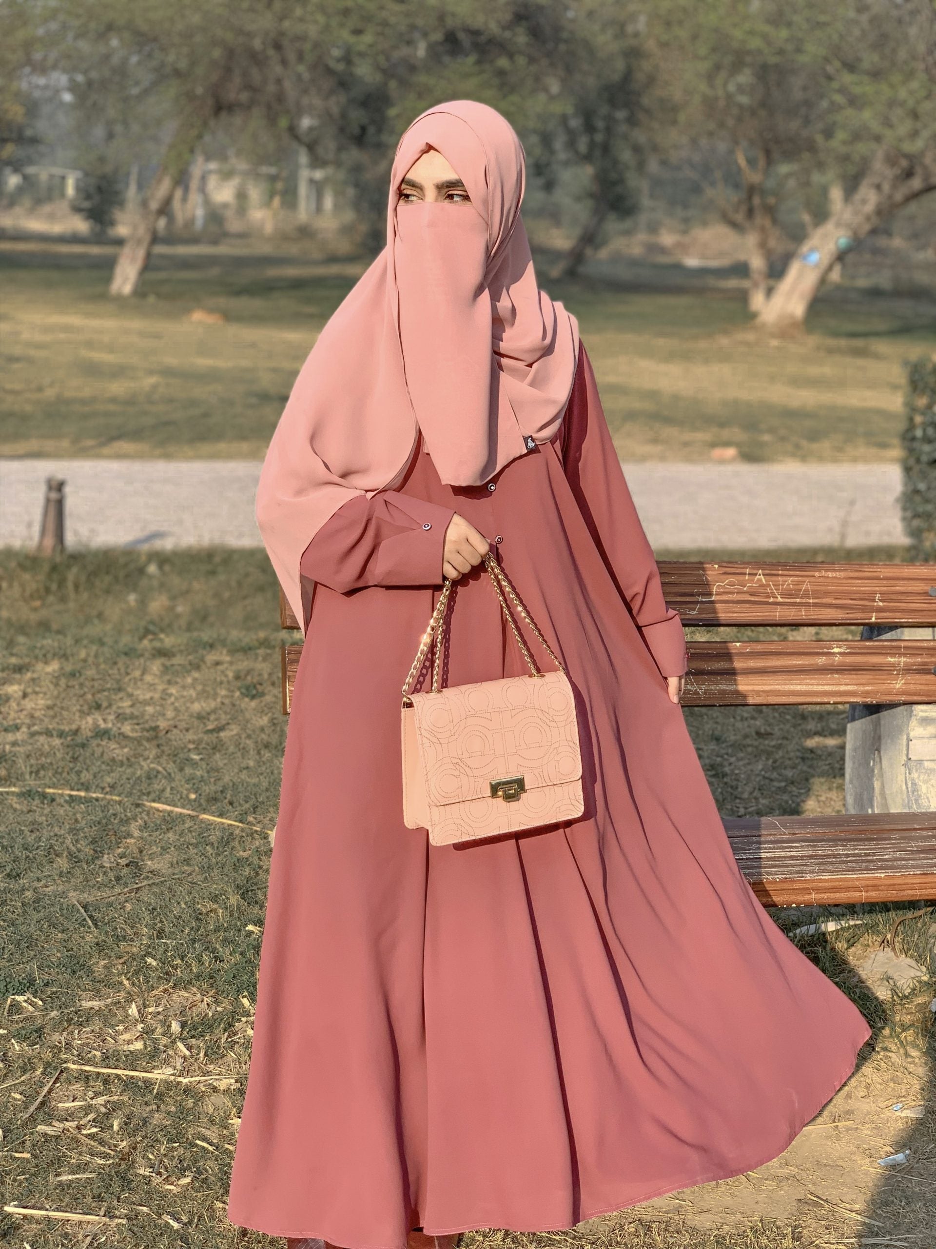 Flowy Abaya – Mauve Pink