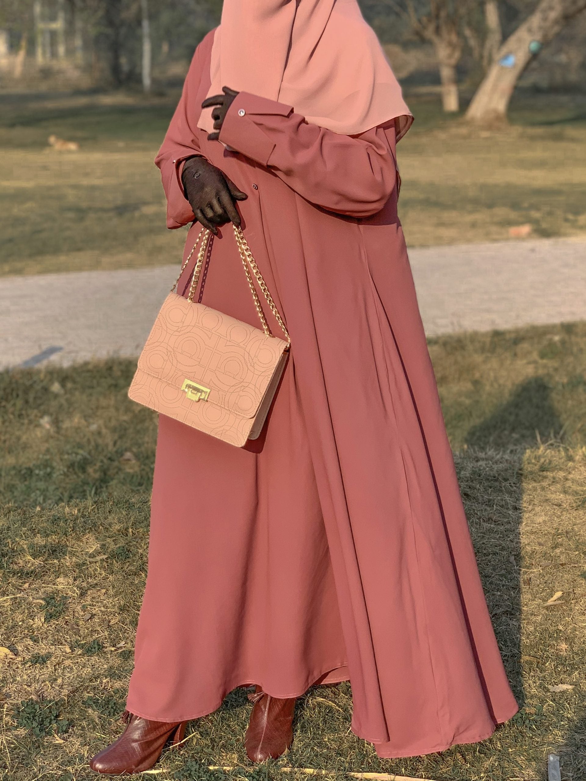 Flowy Abaya – Mauve Pink