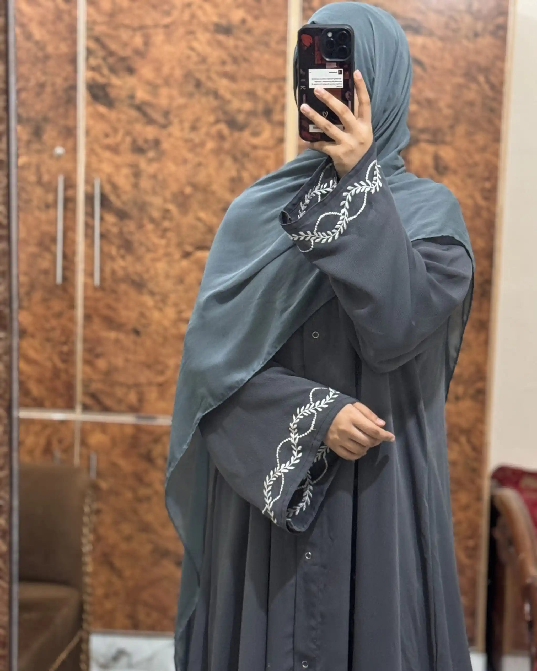 Charcoal Leaf Abaya